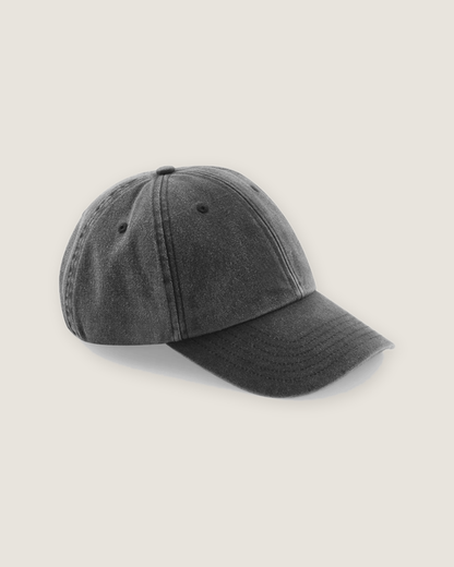 Vintage cap med broderet logo i farven sort