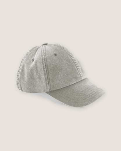 Vintage cap med broderet logo i farven grey