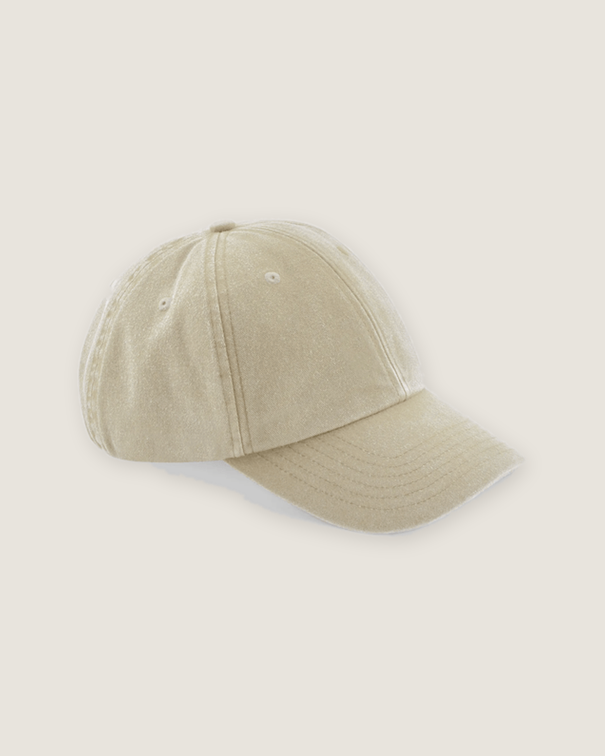 Vintage cap med broderet logo i farven sand