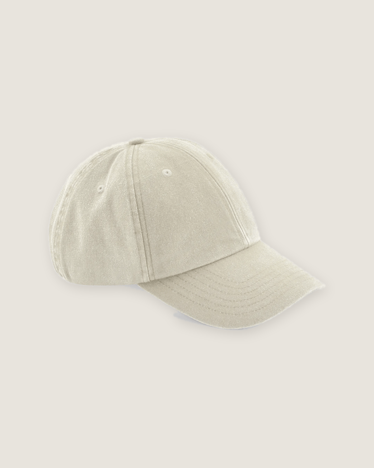 Vintage cap med broderet logo i farven stone