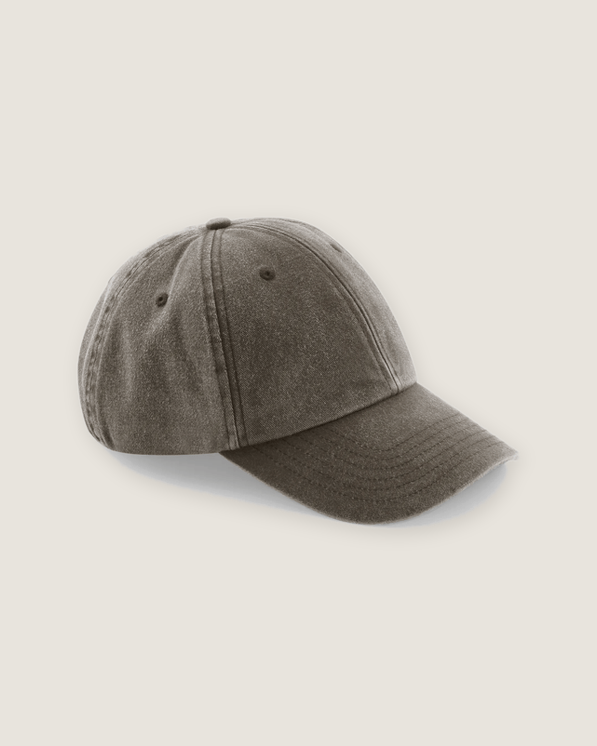 Vintage cap med broderet logo i farven brown