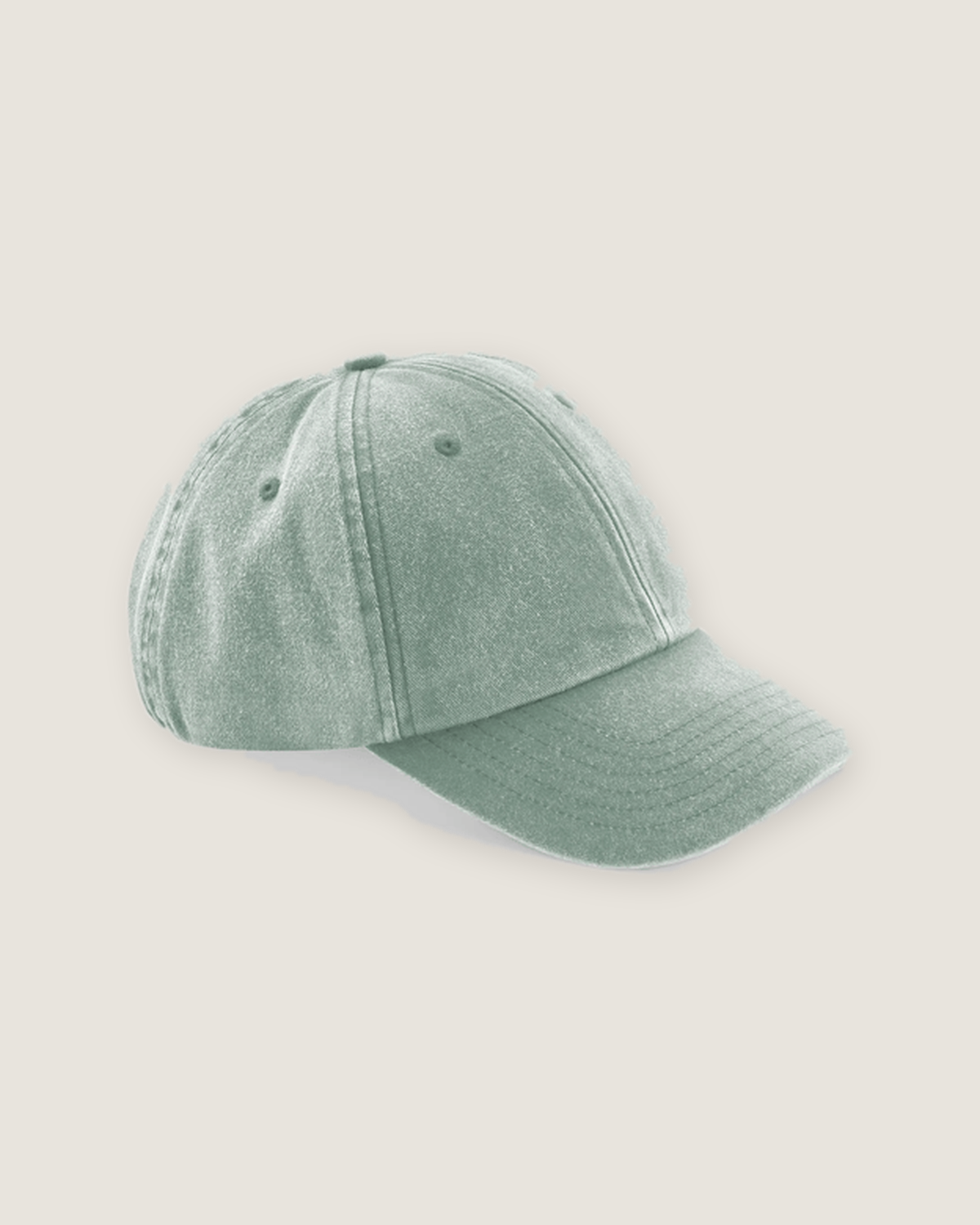 Vintage cap med broderet logo i farven sage green