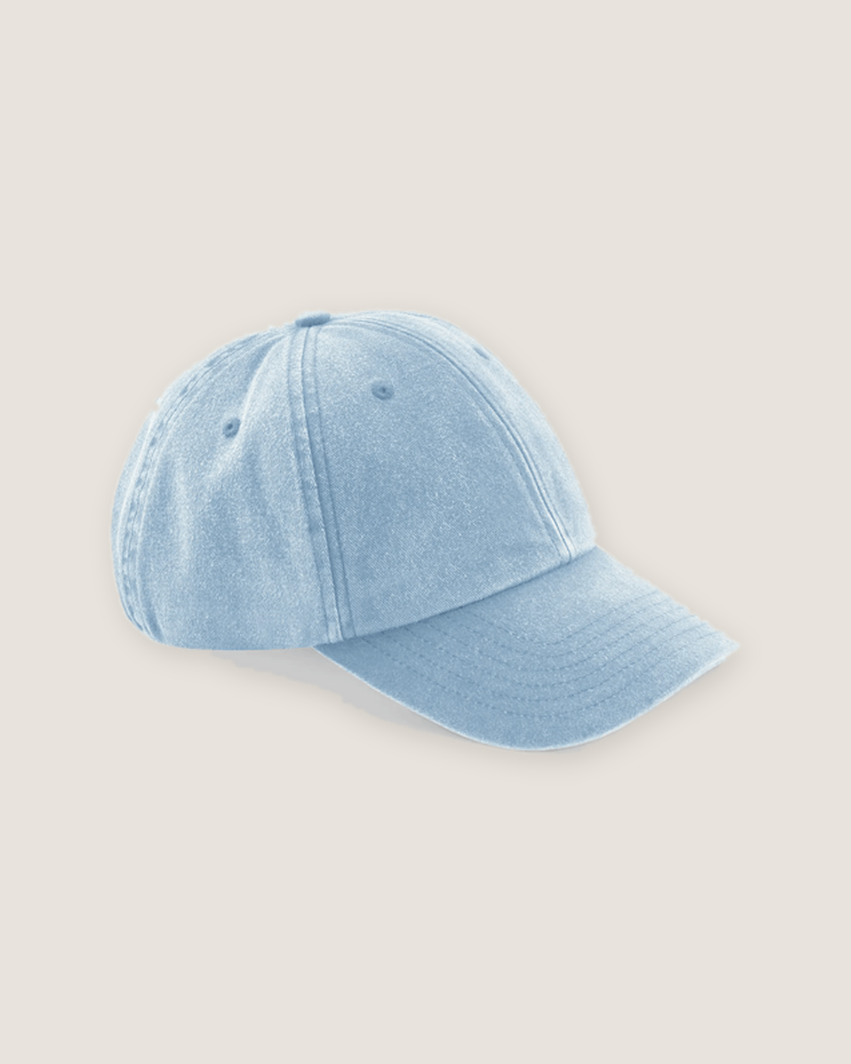 Vintage cap med broderet logo i farven light blue