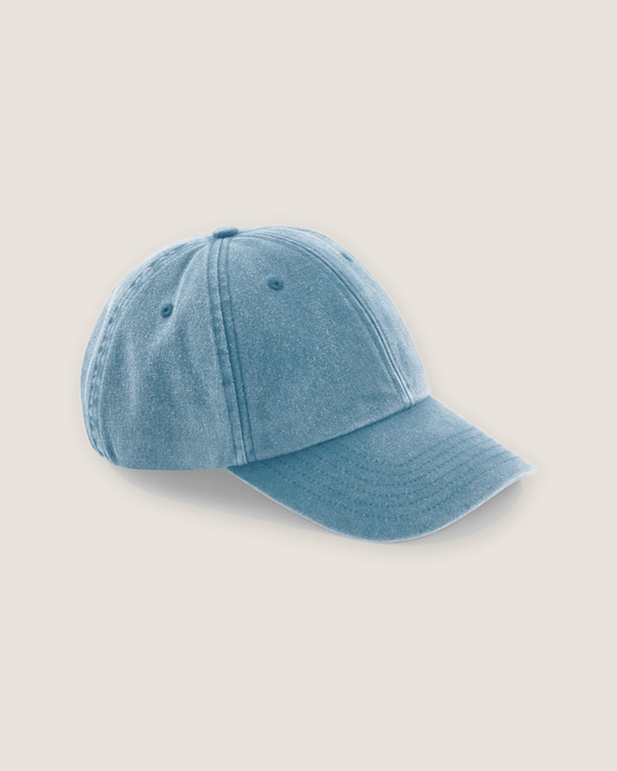 Vintage cap med broderet logo i farven light denim