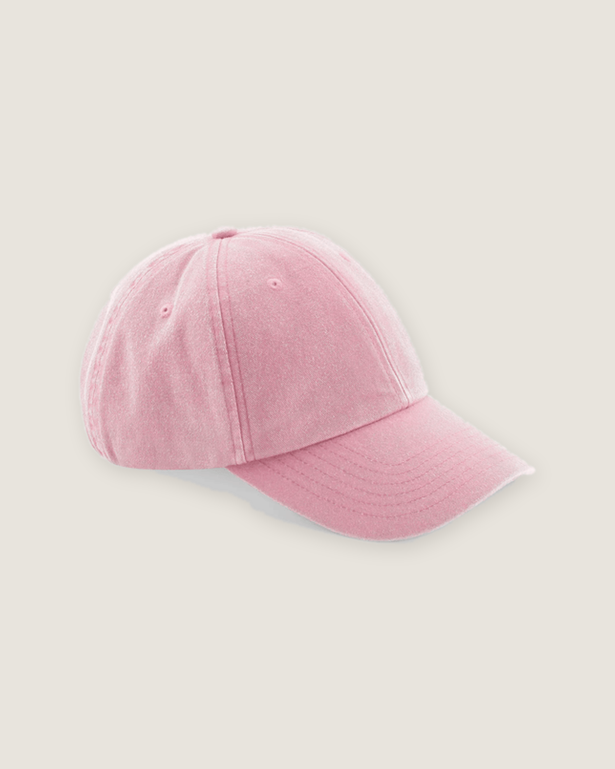 Vintage cap med broderet logo i farven pink