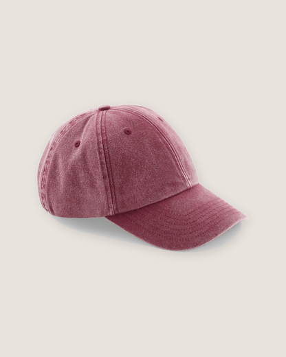 Vintage cap med broderet logo i farven rød